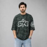 Style 1987 Camo Oversized Drop Shoulder T-Shirt – Dark Olive Green