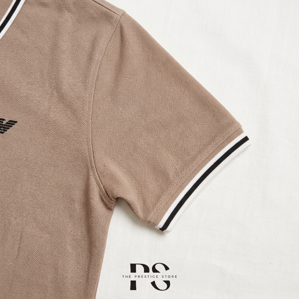 Premium Polo T-Shirt – Beige - Image 3