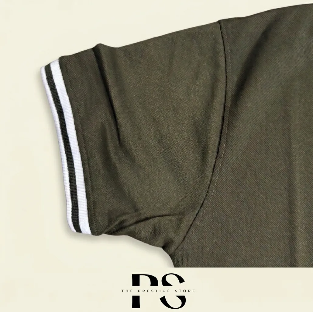 Premium Polo T-Shirt – Olive Green - Image 3
